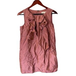 Ruffled Sleeveless Blouse in Mauve